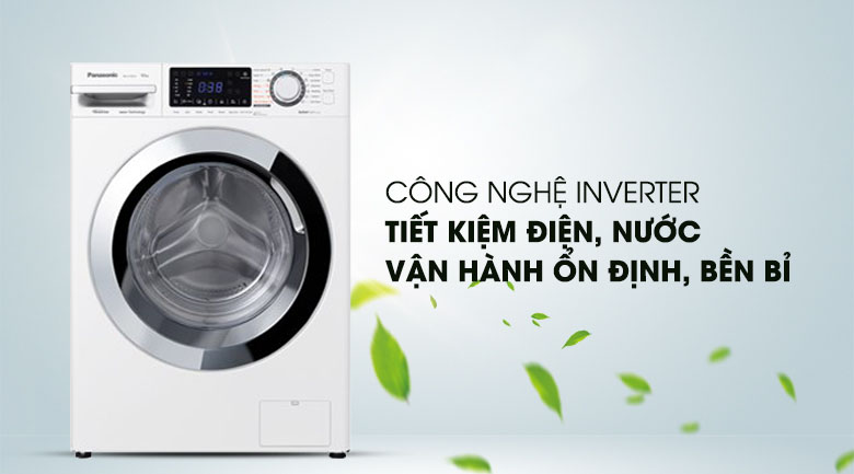 Máy giặt Panasonic 10 Kg Inverter NA-V10FG1WVT tiết kiệm điện nước