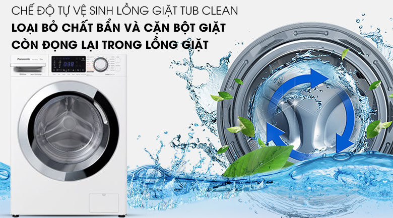 Máy giặt Panasonic 10 Kg Inverter NA-V10FG1WVT tự vệ sinh lồng giặt