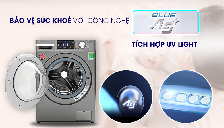 Máy giặt Panasonic 9 Kg Inverter NA-V90FX1LVT công nghệ Blue Ag+