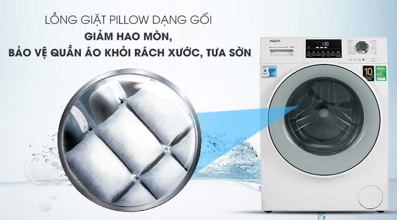 Máy giặt Aqua Inverter 8.5 kg AQD-D850E W