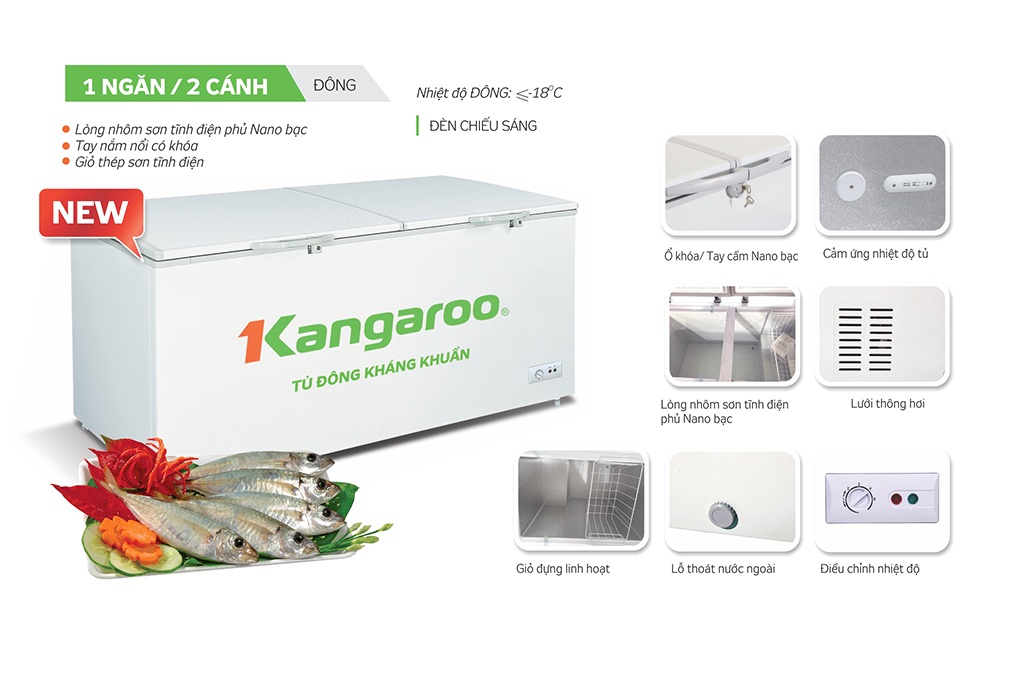 Tủ đông kháng khuẩn Kangaroo KG809C1