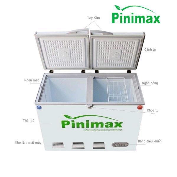 Tính năng chi tiết Tủ đông Pinimax PNM-29AF - Tủ đông Pinimax PNM-29AF có thiết kế dàn lạnh bằng ống đồng nên có thể làm lạnh nhanh 0℃ ~ -18℃ nhanh chóng và bền hơn các sản phẩm sử dụng dàn lạnh nhôm. Với kích thước nhỏ gọn Tủ đông PNM-29AF sẽ đáp ứng được nhu cầu trữ đông tối thiểu của khách hàng, tiết kiệm diện tích sử dụng và điện năng tiêu thụ. - Tủ đông PNM-29AF được sản xuất tại Bình Dương với công nghệ của Nhật Bản theo tiêu chuẩn xuất khẩu, nên khách hàng hoàn toàn yên tâm về chất lượng, độ bền của sản phẩm. Tủ đông Pinimax PNM-29AF sử dụng quạt lồng sóc giúp làm lạnh nhanh, sâu, hoạt động êm ái không ảnh hưởng tới môi trường xung quanh. - Tủ đông Pinimax PNM-29AF được thiết kế với hai cánh mở vali dễ dàng sử dụng và an toàn hơn những thiết kế nắp trượt. Có thiết kế khóa nắp nên các gia đình có trẻ nhỏ có thể hoàn toàn yên tâm trẻ không thể mở nắp tủ nghịch phá. - Tủ đông Pinimax PNM-29AF được thiết kế với lớp gioăng bao quanh, giúp tủ luôn kín không thoát nhiệt ra bên ngoài, tiết kiệm điện năng tiêu thụ. Chân tủ cũng được lắp bánh xe chịu lực giúp nâng đỡ và dễ dàng di chuyển. Thân tủ có nút điều chỉnh nhiệt độ giúp người dùng có thể dễ dàng điều chỉnh nhiệt độ trong tủ như mong muốn. - Như những sản phẩm khác của Sanaky, trong lòng Tủ đông Pinimax PNM-29AF sử dụng nhựa ABS cao cấp có độ dẻo, dai, chịu được va đập và độ bền cao, hạn chế đóng tuyết. Gas được sử dụng cho tủ là gas R134A/R600A (tùy theo lô sản xuất) thân thiện với môi trường, có lỗ thoát nước dễ dàng vệ sinh.