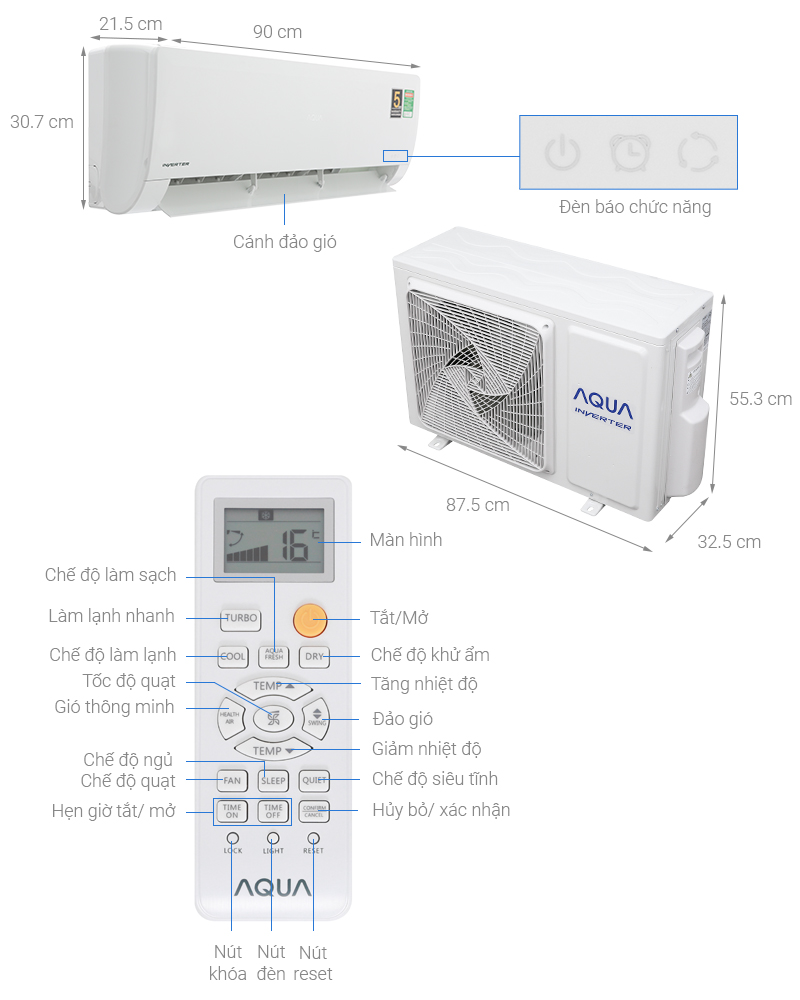 Máy lạnh Aqua Inverter 2.0HP AQA-KCRV18WNZ