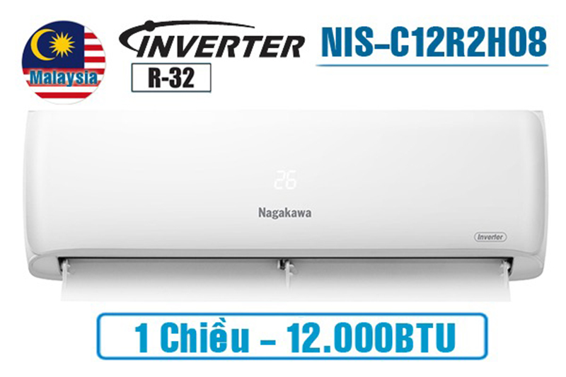 Điều hòa Nagakawa Inverter 1 chiều 12000 BTU NIS-C12R2H08