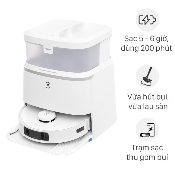 Robot hút bụi lau nhà Ecovacs T30 PRO OMNI - Trắng