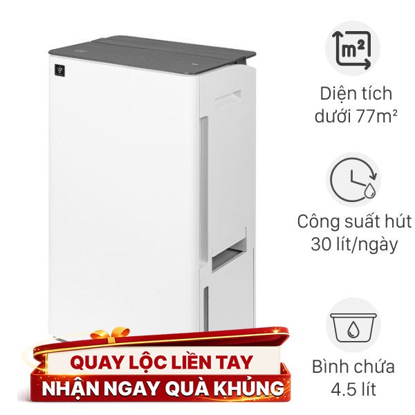 Máy hút ẩm kết hợp lọc không khí Sharp DW-T30FV-W