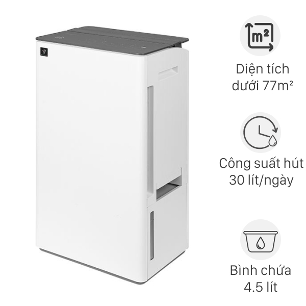 Máy hút ẩm kết hợp lọc không khí Sharp DW-T30FV-W